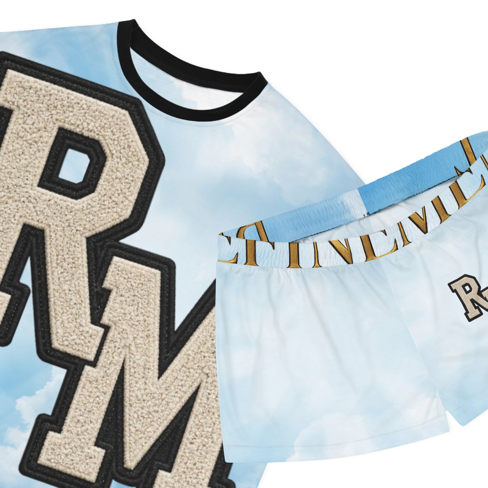 Soldier Scene Pajama Set — Women's Short Sleepwear with Leopard Shorts