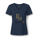 Women's V-Neck Tee — 'Reumar' Gold Monogram Logo