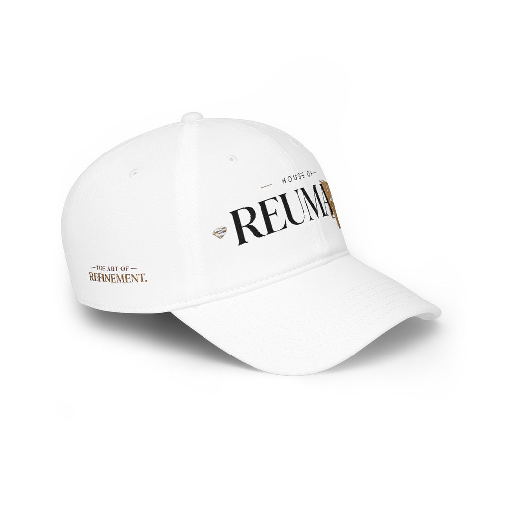 House of Reumar Red Low Profile Baseball Cap — Embroidered Logo Hat