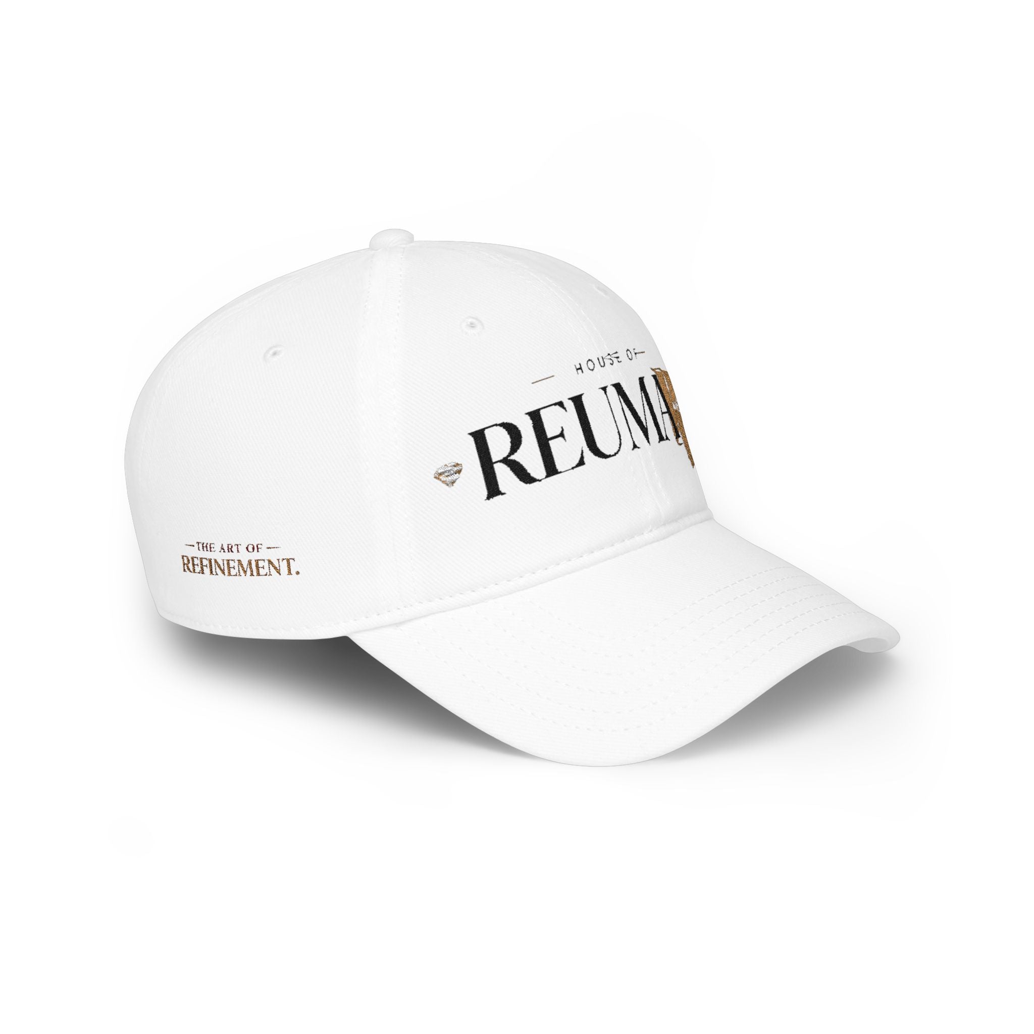 House of Reumar Red Low Profile Baseball Cap — Embroidered Logo Hat