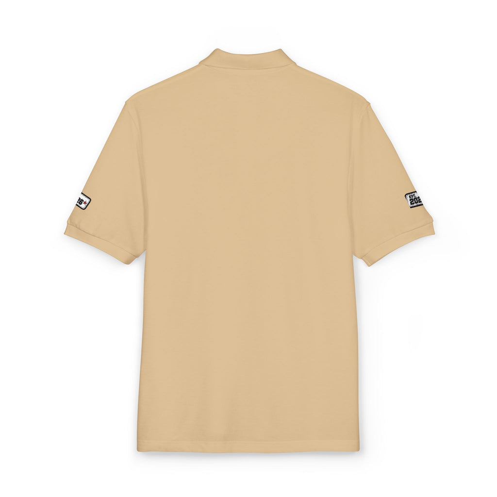 Embroidered Polo Shirt — Gold Crest 'M' Logo