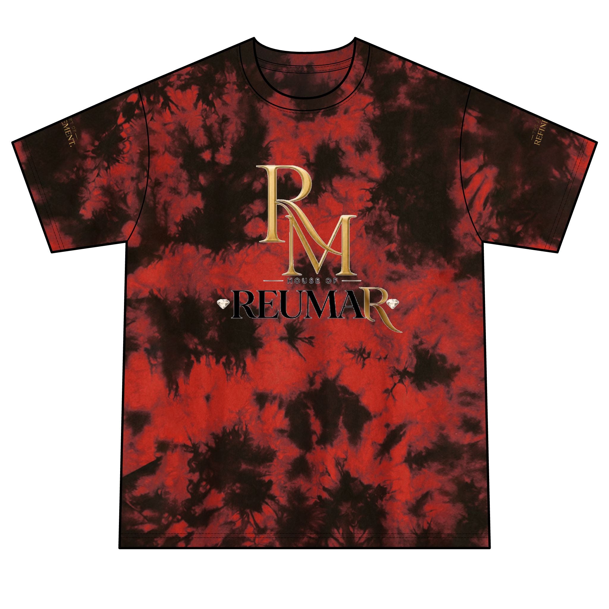 Tie-Dye Logo Tee — House of Reumar Red & Black Crystal Pattern