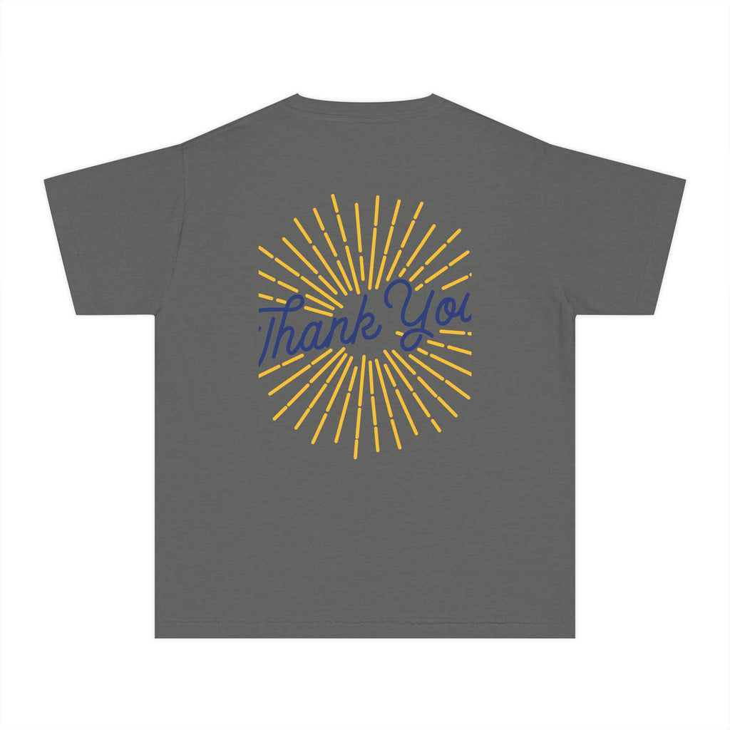 Youth Tee — Reumar Logo Front & "Thank You" Sunburst Back
