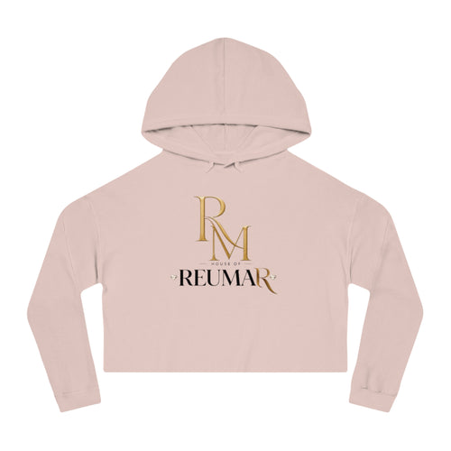 House of Reumar Cropped Hoodie — Women's Gold Monogram Logo Sweatshirt