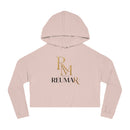 House of Reumar Cropped Hoodie — Women's Gold Monogram Logo Sweatshirt