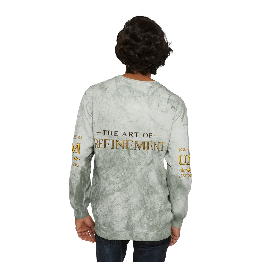 Refined Gold Tie-Dye Crewneck Sweatshirt — “REUMAR” / The Art of Refinement