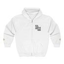 Gold Monogram RM Full-Zip Hoodie — Minimal Logo Zip Jacket