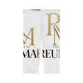 Capri Leggings — 'House of Mareun' Gold & Black Logo All-Over Print