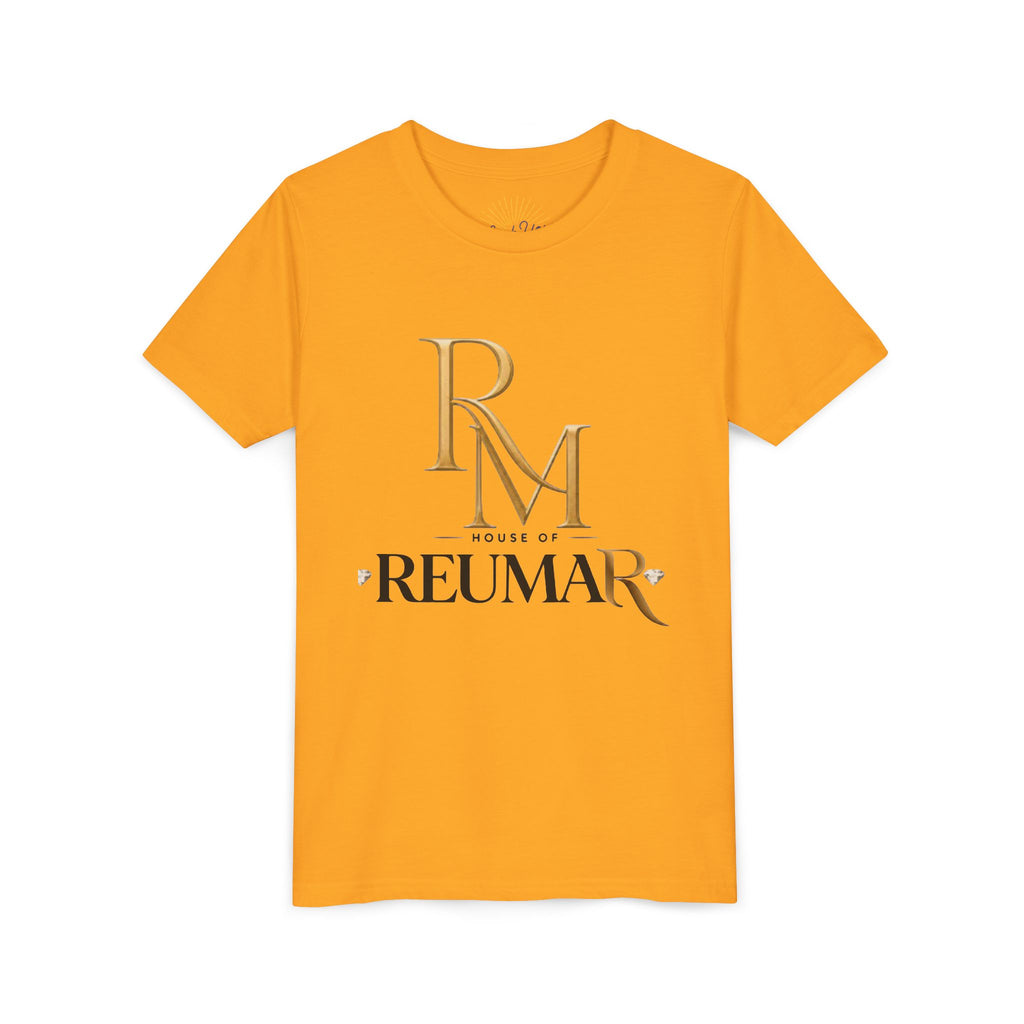 Youth Tee - Reumar Gold Monogram Front & 'art lover boutique' Back