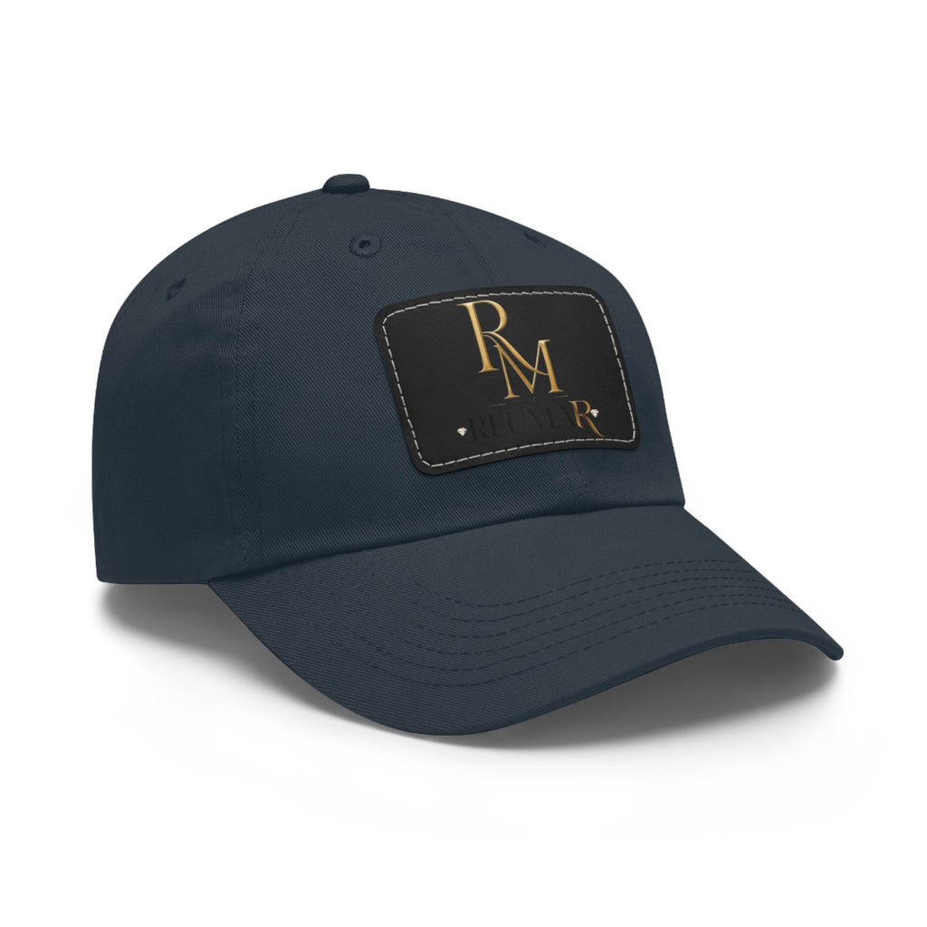 Reumar Pink Leather Patch Dad Hat