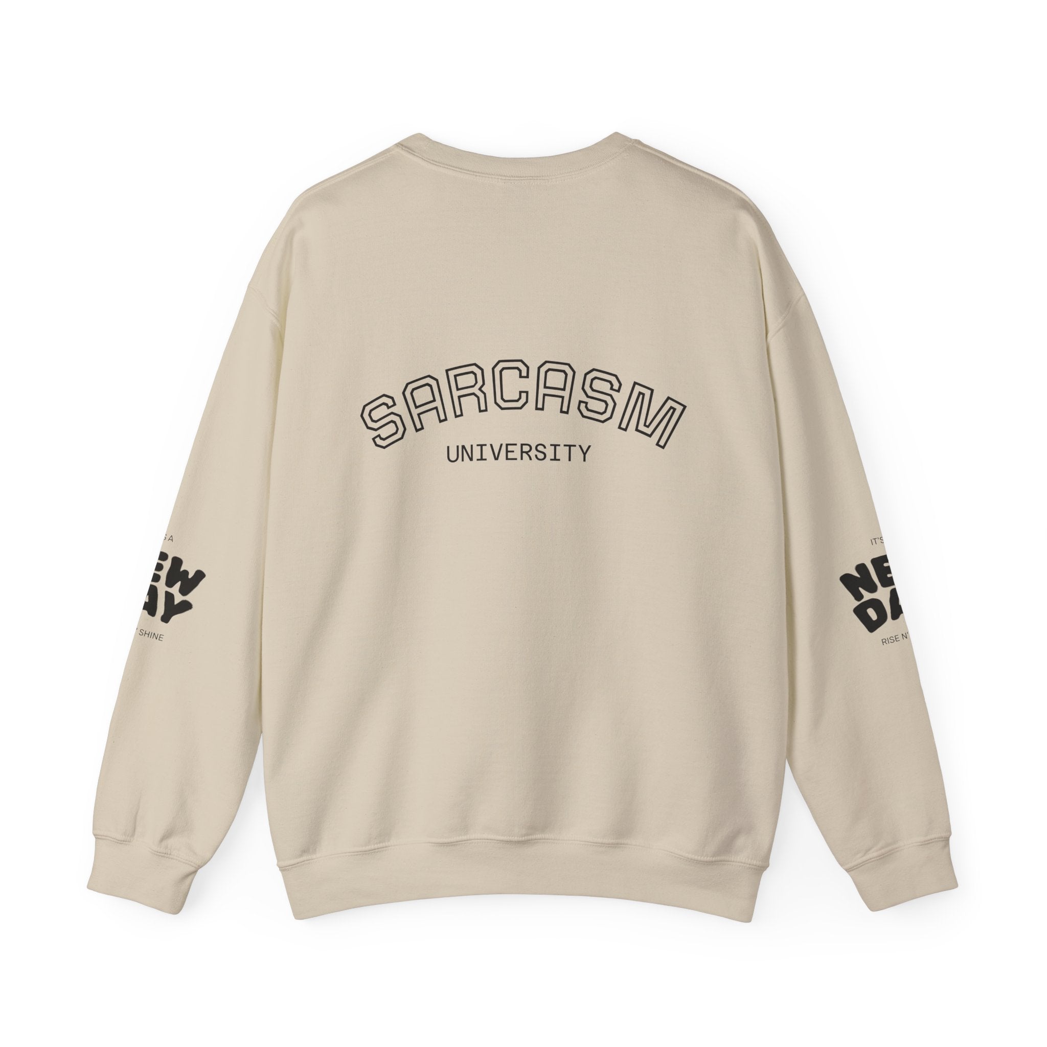 Sarcasm University Crewneck Sweatshirt — REUMAR Logo College-Style Pullover