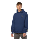 Relaxed Hoodie with Gold Monogram — Black Casual Pullover