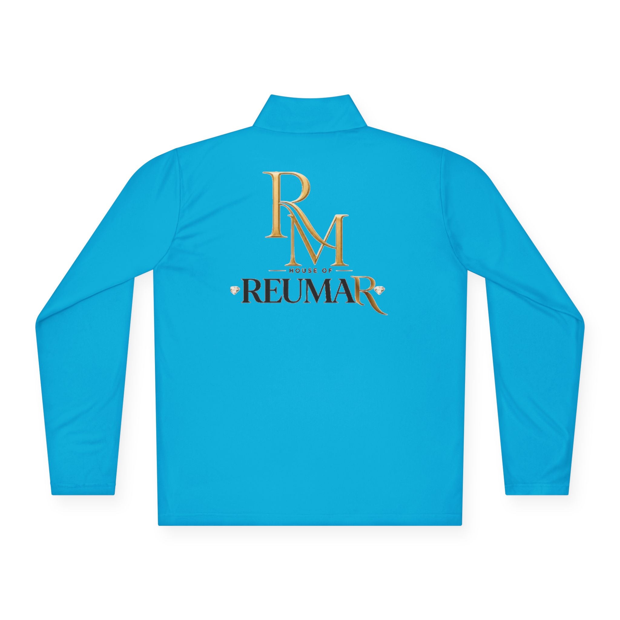 Quarter-Zip Pullover — Gold 'RM Reumar' Logo Embroidered Sweatshirt