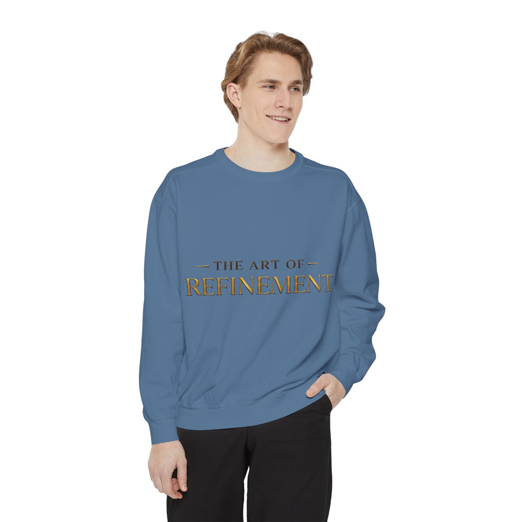 Refinement Logo Sweatshirt — "The Art of Refinement" Garment-Dyed Crewneck