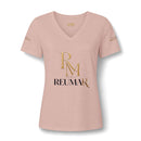 Women's V-Neck Tee — 'Reumar' Gold Monogram Logo