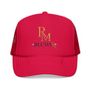 Reumar Gold Monogram Trucker Hat - Mesh Foam Baseball Cap