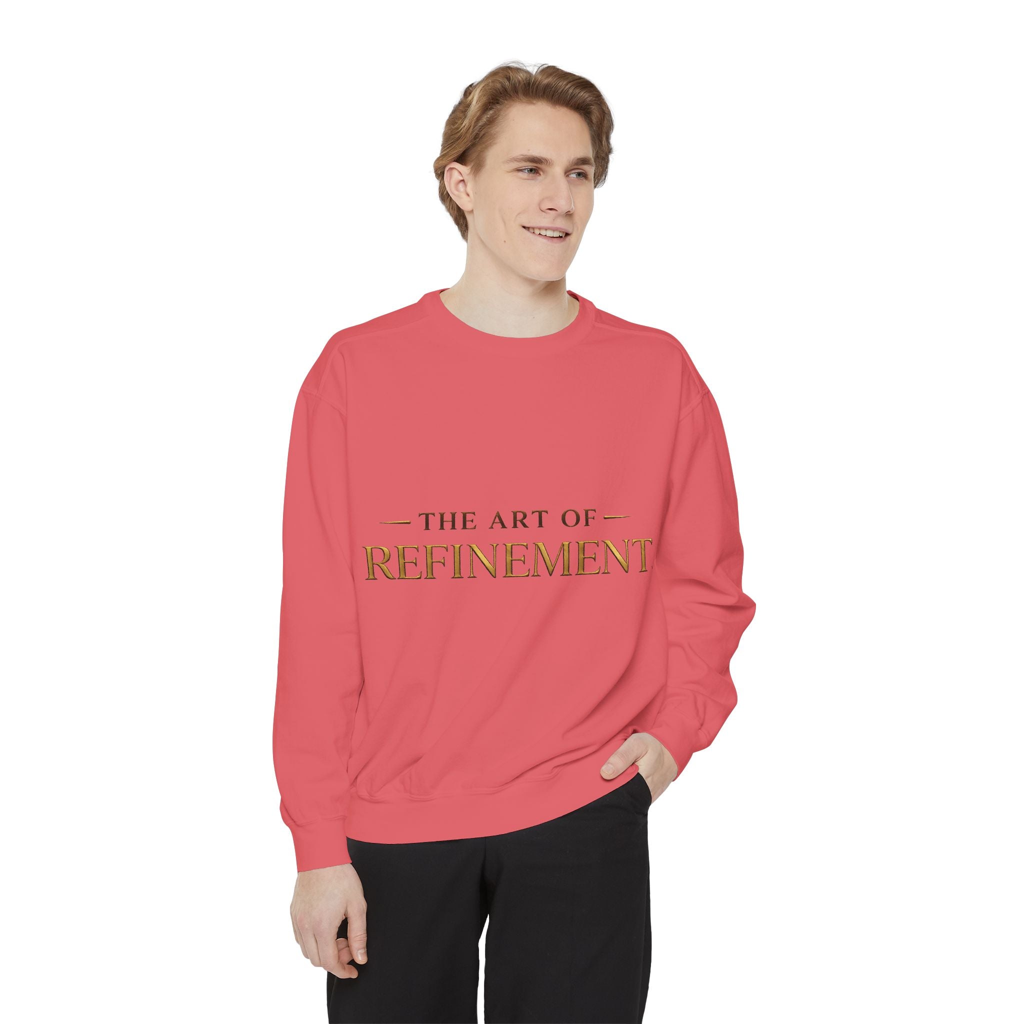 Refinement Logo Sweatshirt — "The Art of Refinement" Garment-Dyed Crewneck