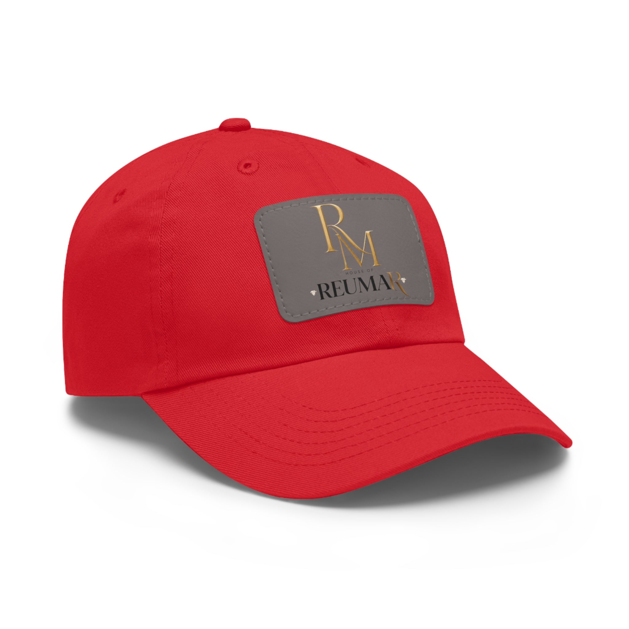 Reumar Pink Leather Patch Dad Hat