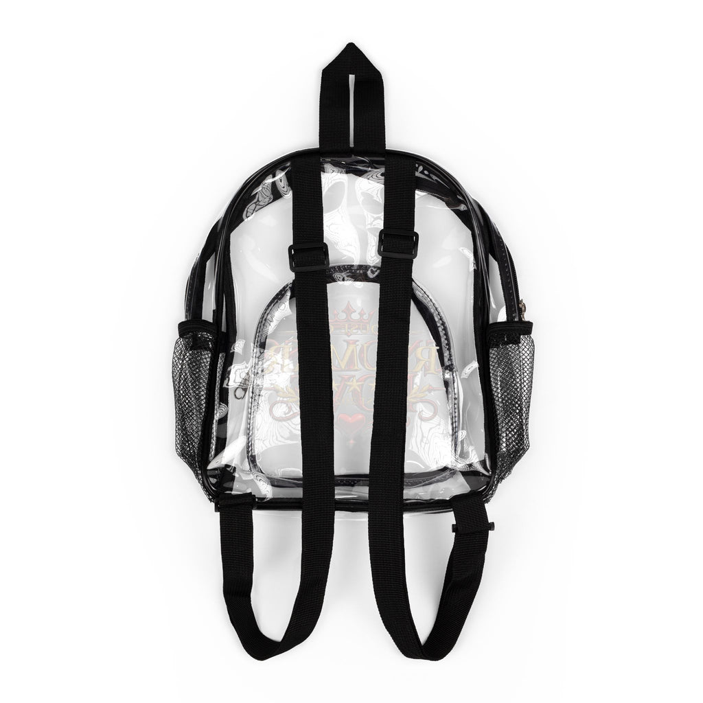 Clear Stadium Backpack – 'Endless Love' Clear School Bag with Crown Graphic