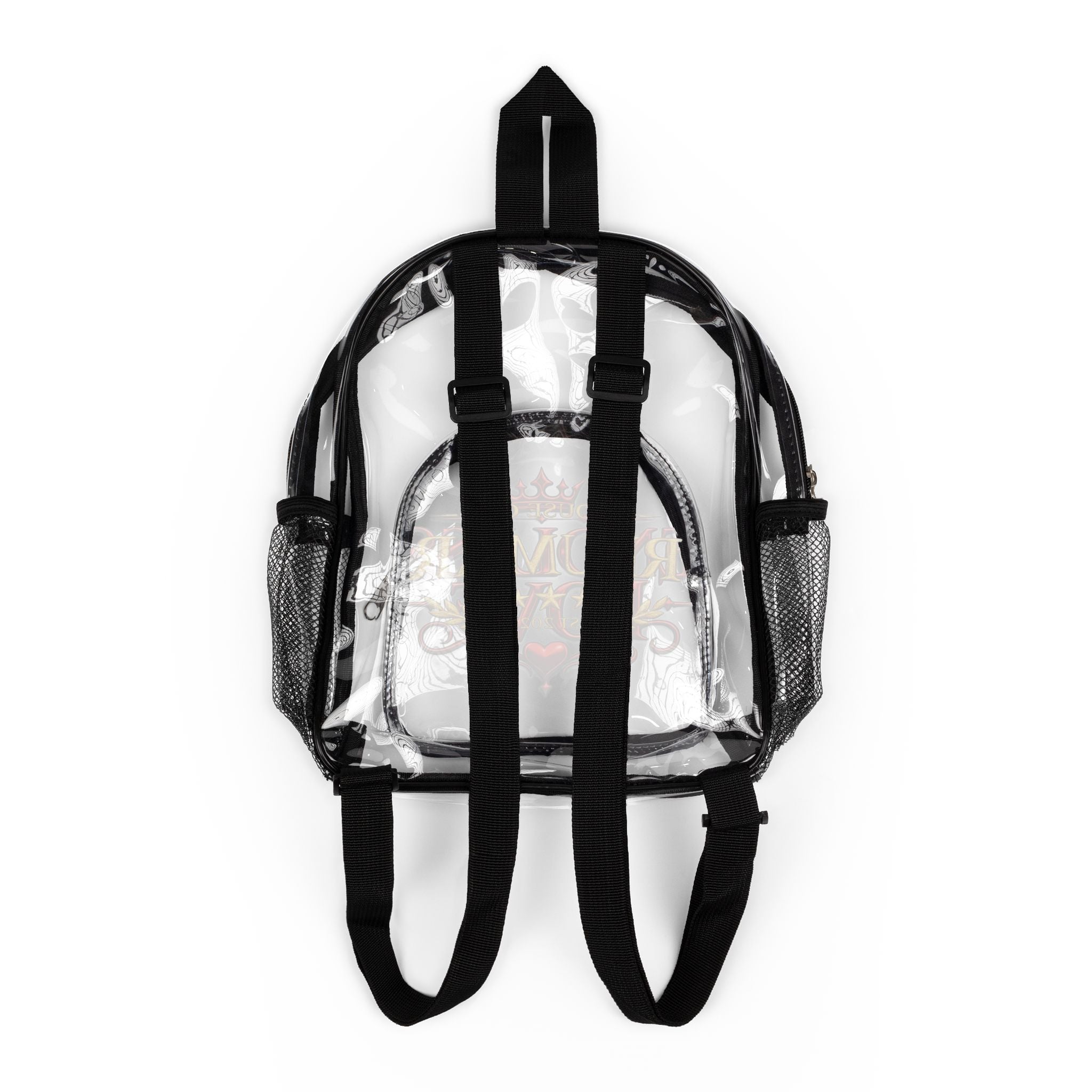 Clear Stadium Backpack – 'Endless Love' Clear School Bag with Crown Graphic