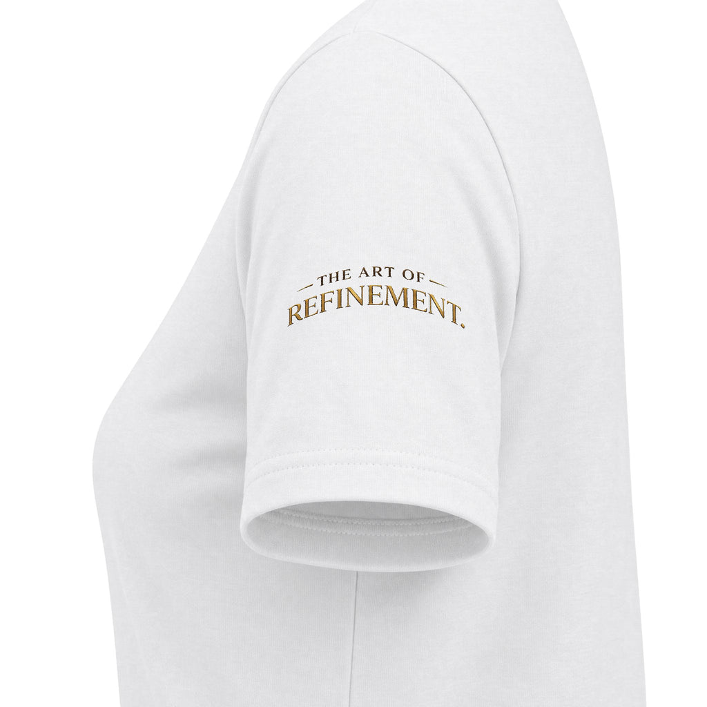 Women's V-Neck Tee — 'Reumar' Gold Monogram Logo
