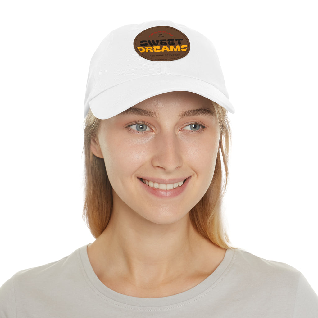 Dad Hat — Leather Patch 'Dreams' Embroidered Baseball Cap