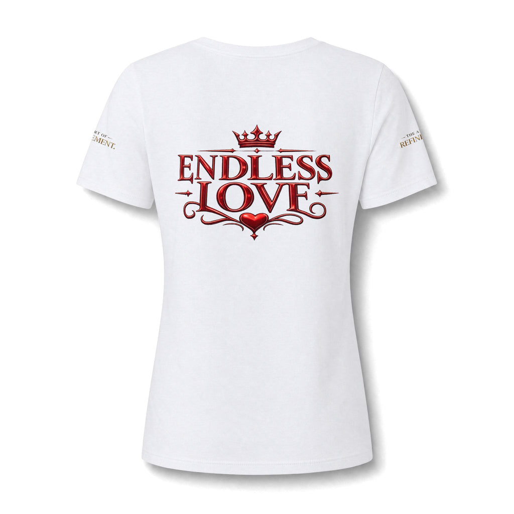 Women's V-Neck Tee — 'Reumar' Gold Monogram Logo