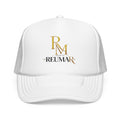 Reumar Gold Monogram Trucker Hat - Mesh Foam Baseball Cap