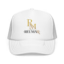 Reumar Gold Monogram Trucker Hat - Mesh Foam Baseball Cap