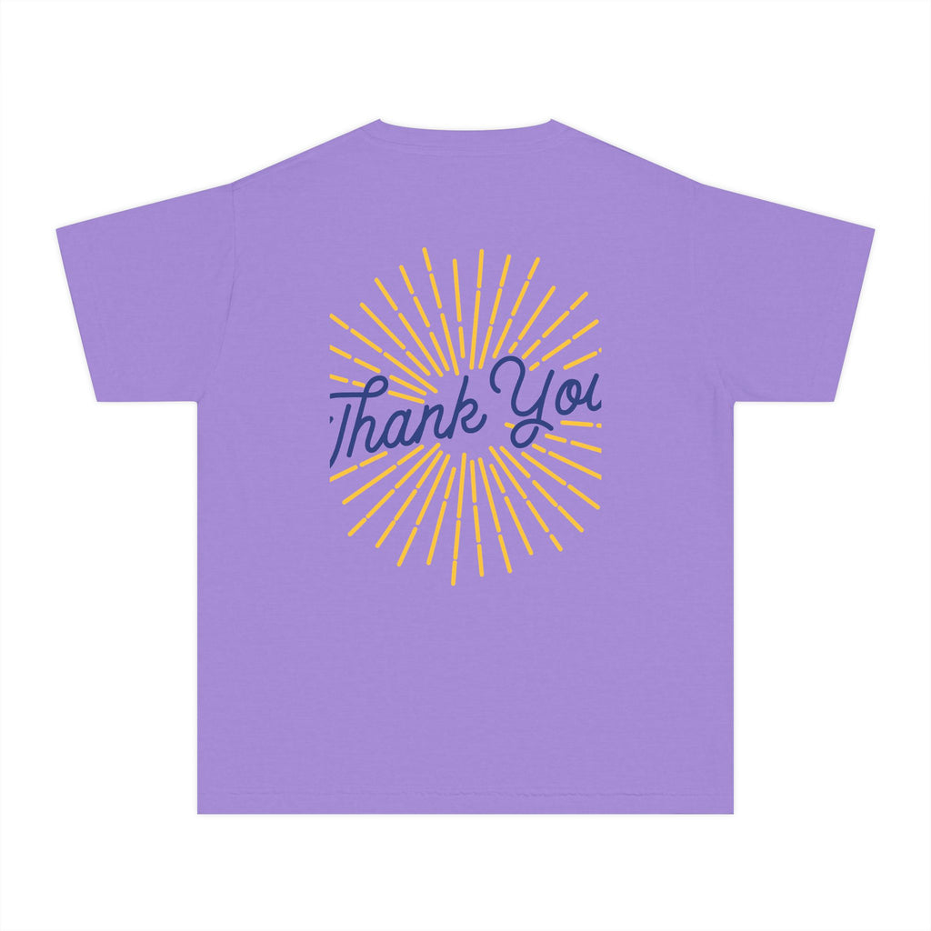 Youth Tee — Reumar Logo Front & "Thank You" Sunburst Back