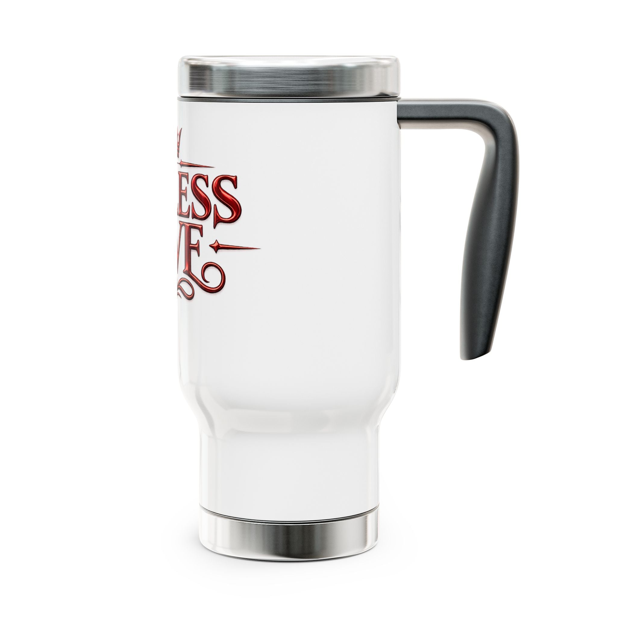 Endless Love 14oz Stainless Steel Travel Mug with Handle – Romantic Valentine’s Coffee Tumbler