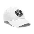 Embroidered Leather Patch Dad Hat — Reumar Monogram Baseball Cap