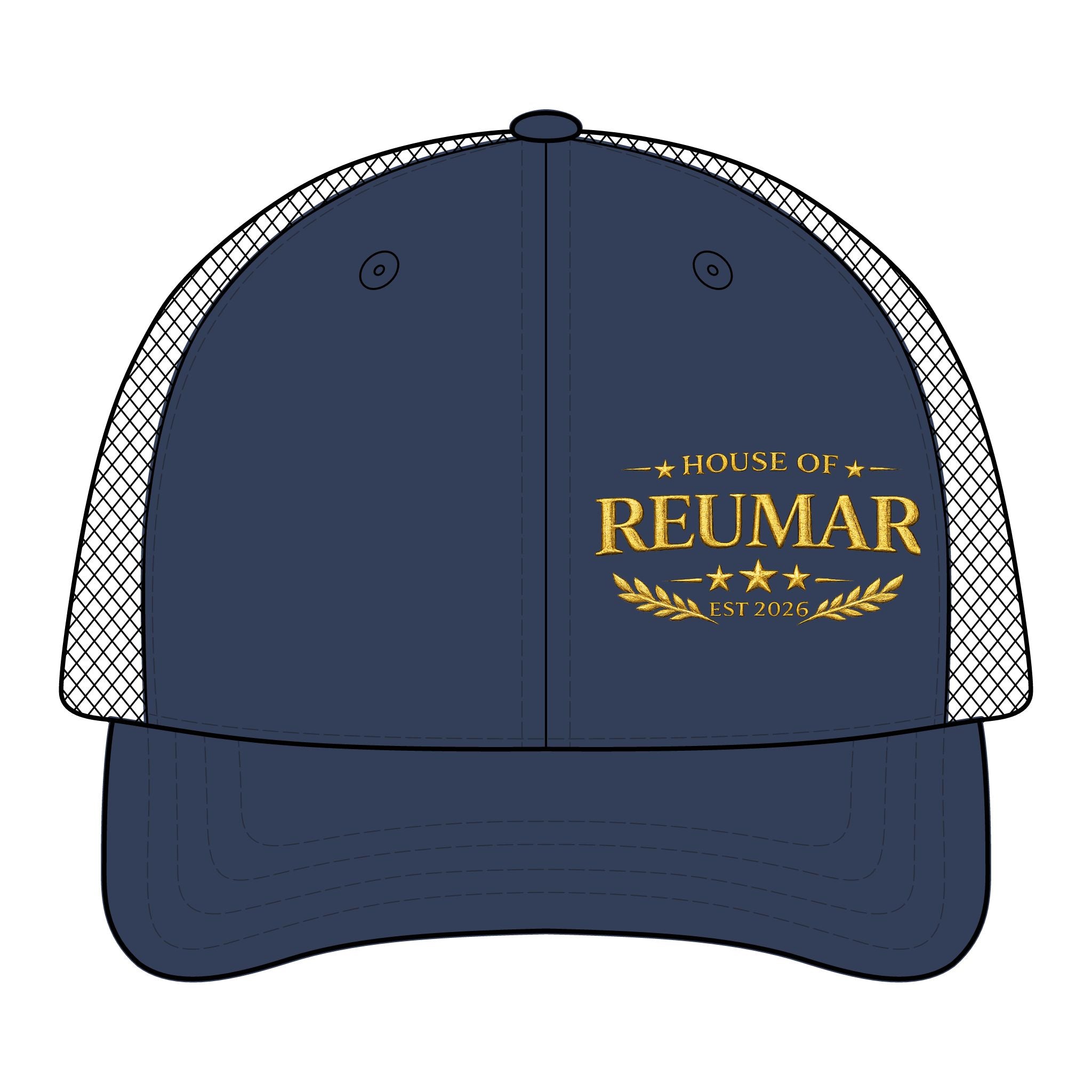 Trucker Cap — "House of Reumar" Embroidered Mesh-Back
