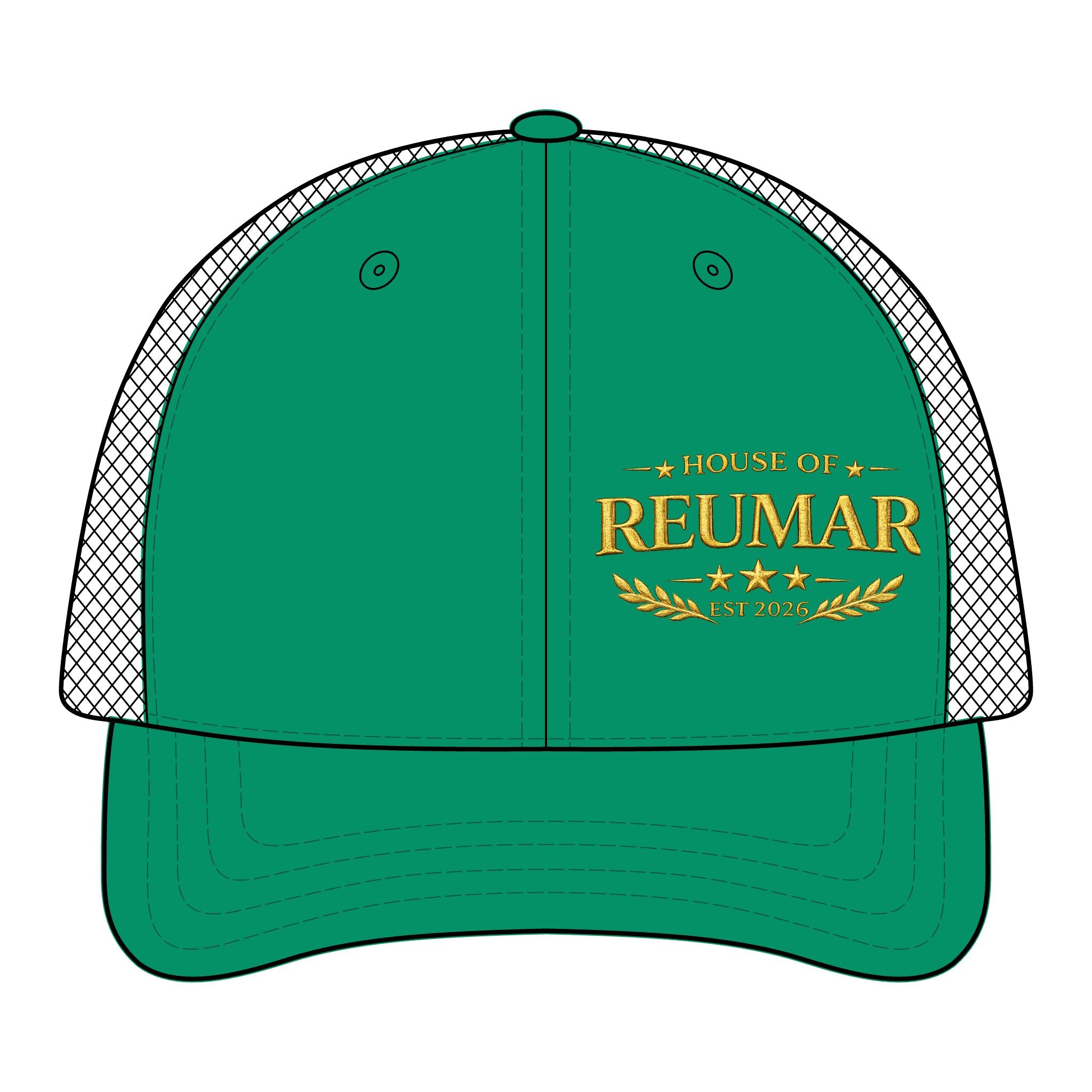 Trucker Cap — "House of Reumar" Embroidered Mesh-Back
