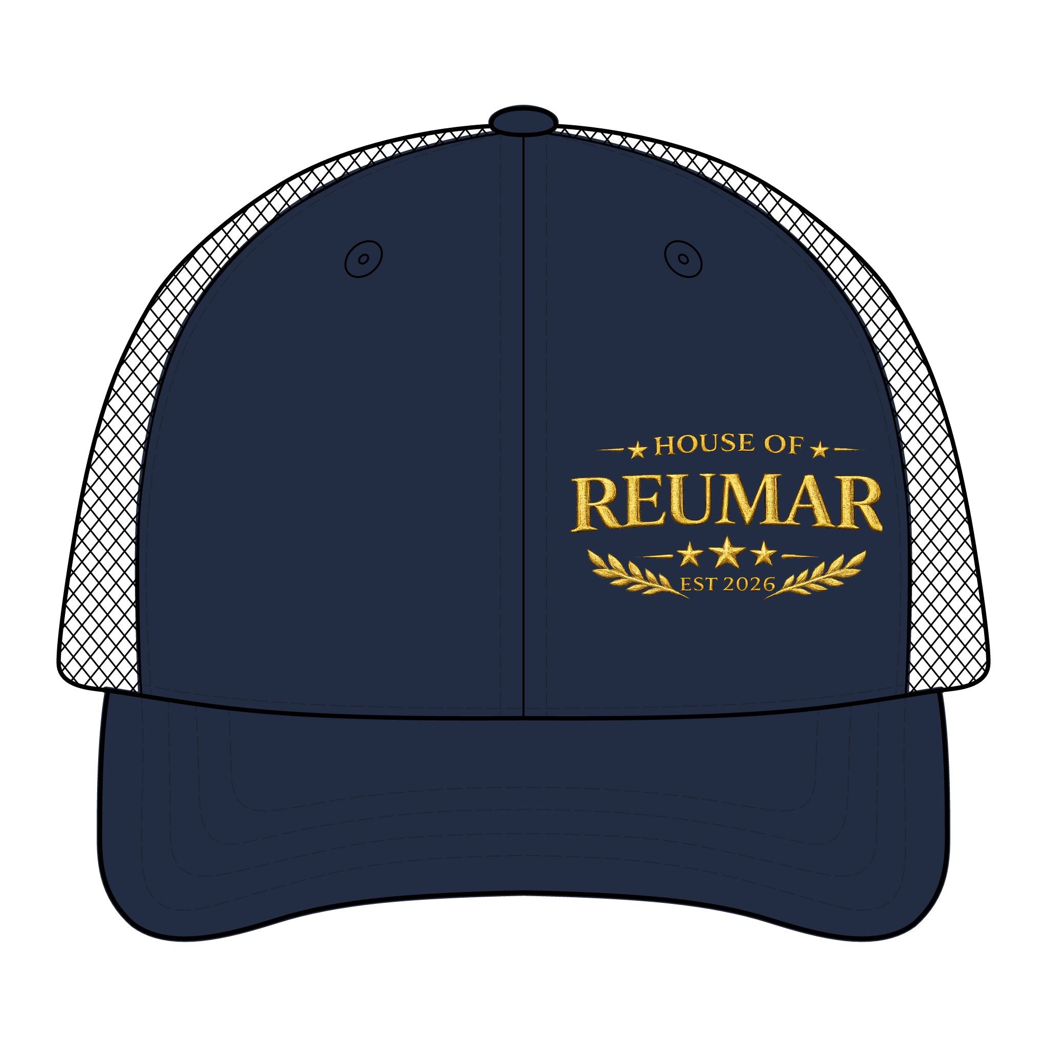 Trucker Cap — "House of Reumar" Embroidered Mesh-Back