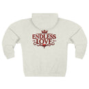 Endless Love Zip Hoodie - Romantic Crown Graphic Couples Pullover