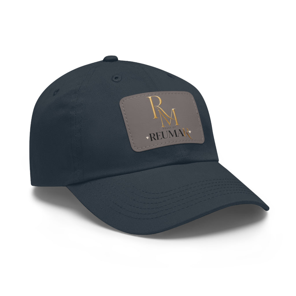 Reumar Pink Leather Patch Dad Hat