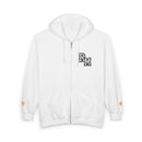 Gold Monogram RM Full-Zip Hoodie — Minimal Logo Zip Jacket