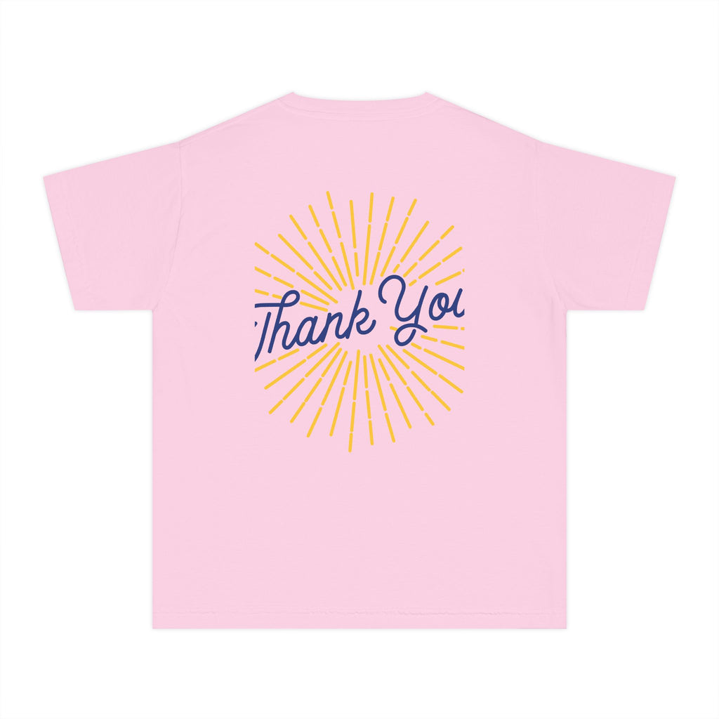 Youth Tee — Reumar Logo Front & "Thank You" Sunburst Back