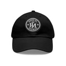 Embroidered Leather Patch Dad Hat — Reumar Monogram Baseball Cap