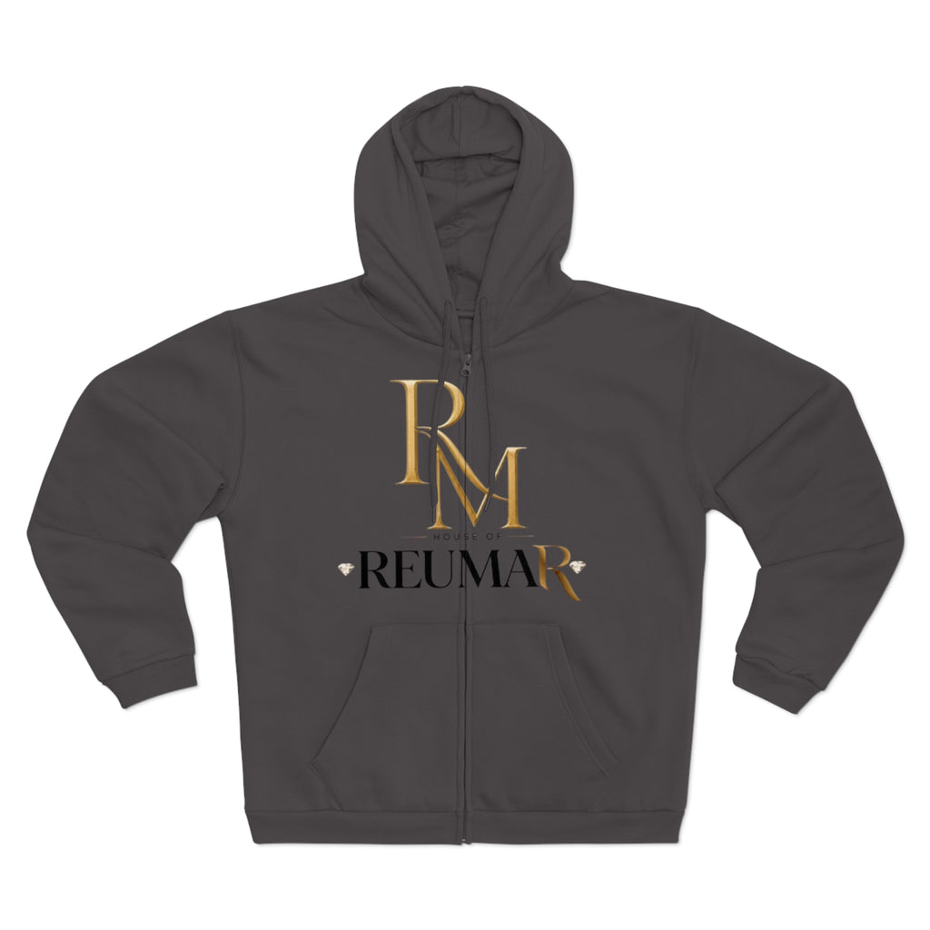 Reumar Zip Hoodie - House of Reumar Gold Logo Hooded Sweatshirt