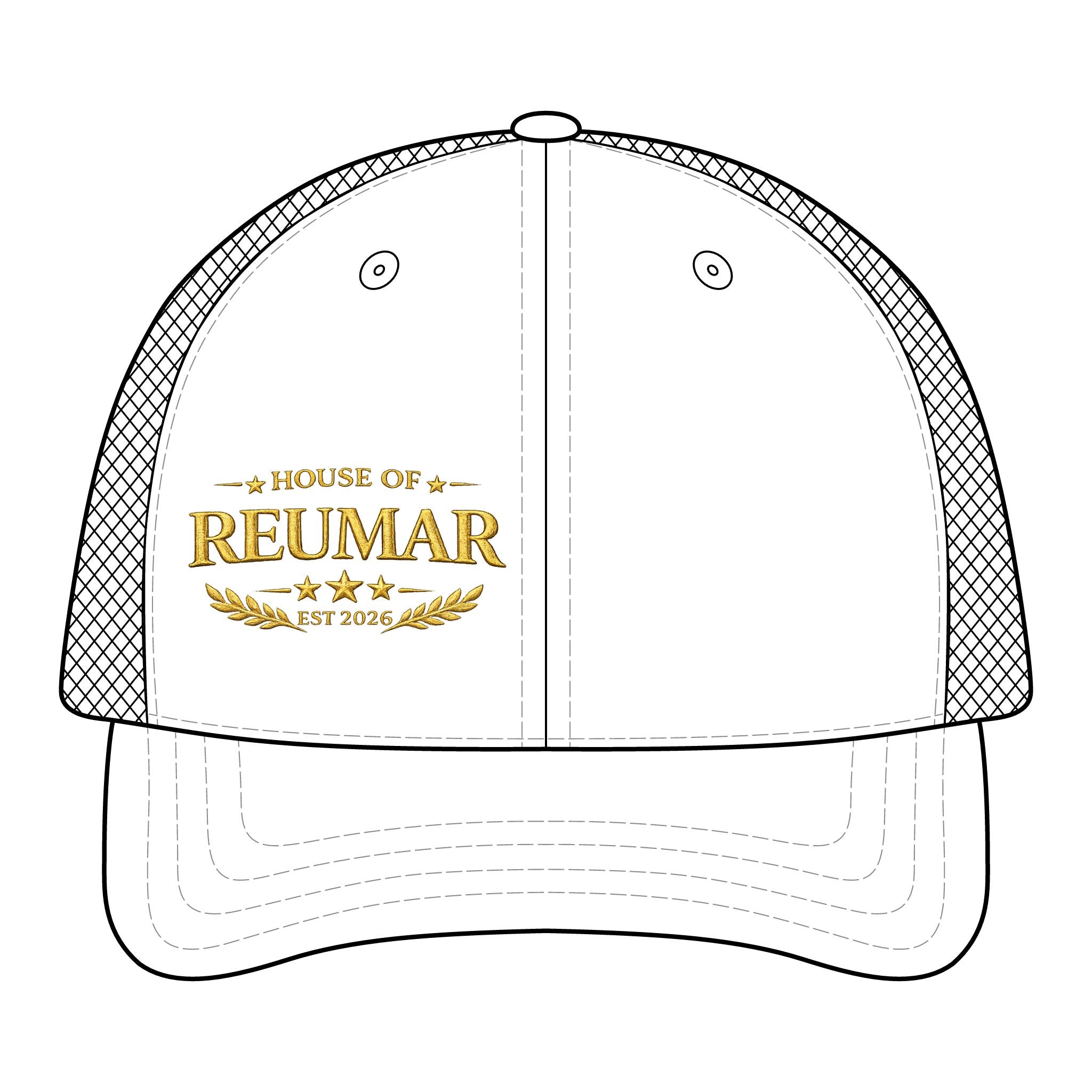 Trucker Cap — "House of Reumar" Embroidered Mesh-Back