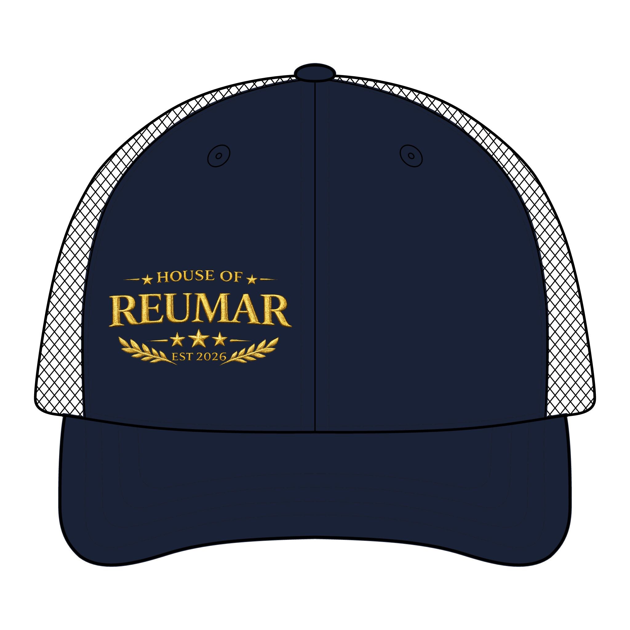Trucker Cap — "House of Reumar" Embroidered Mesh-Back