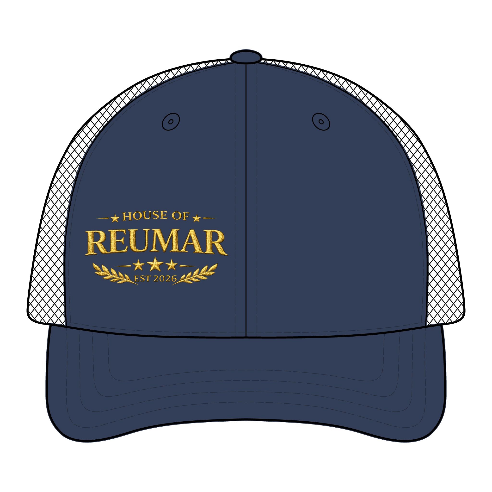 Trucker Cap — "House of Reumar" Embroidered Mesh-Back