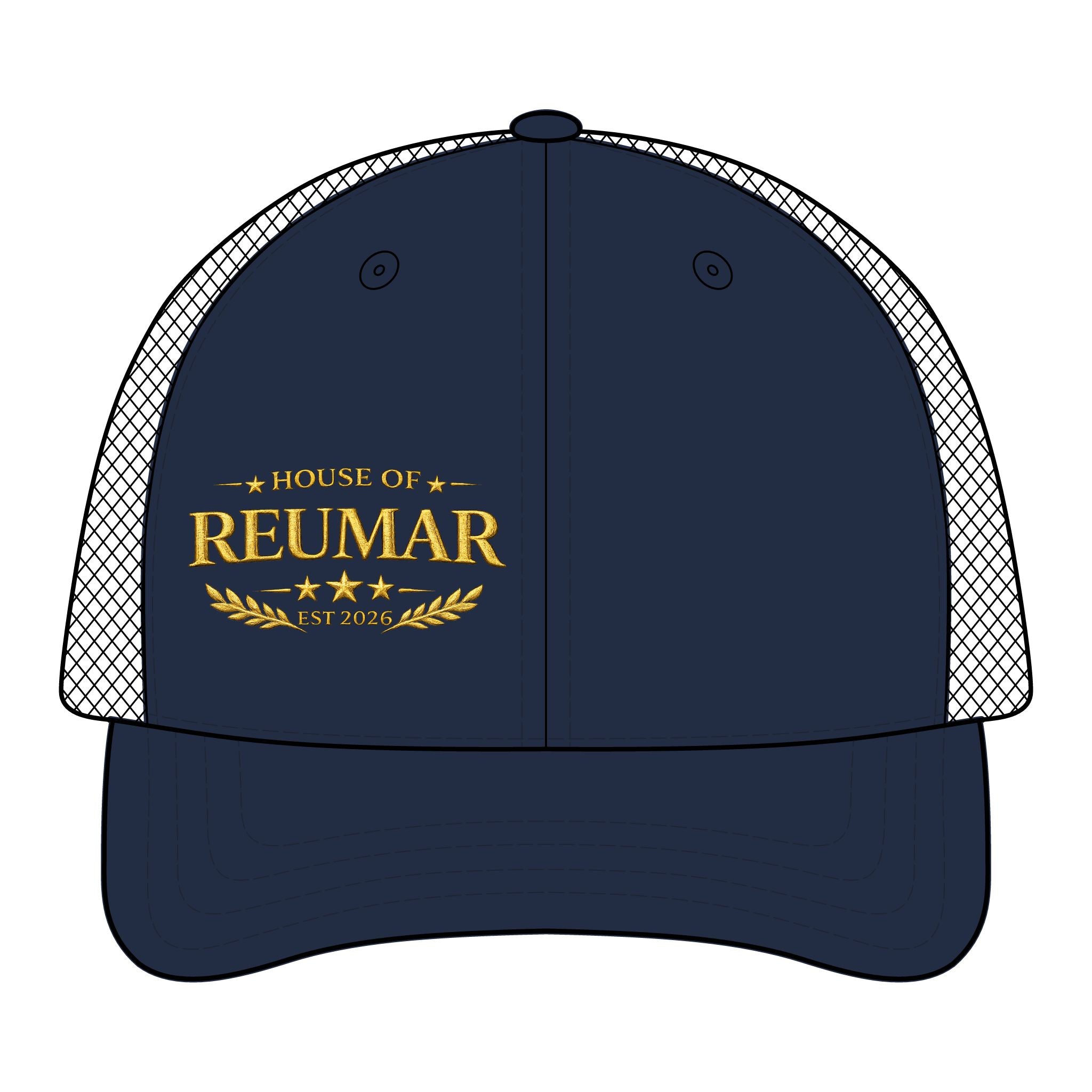 Trucker Cap — "House of Reumar" Embroidered Mesh-Back