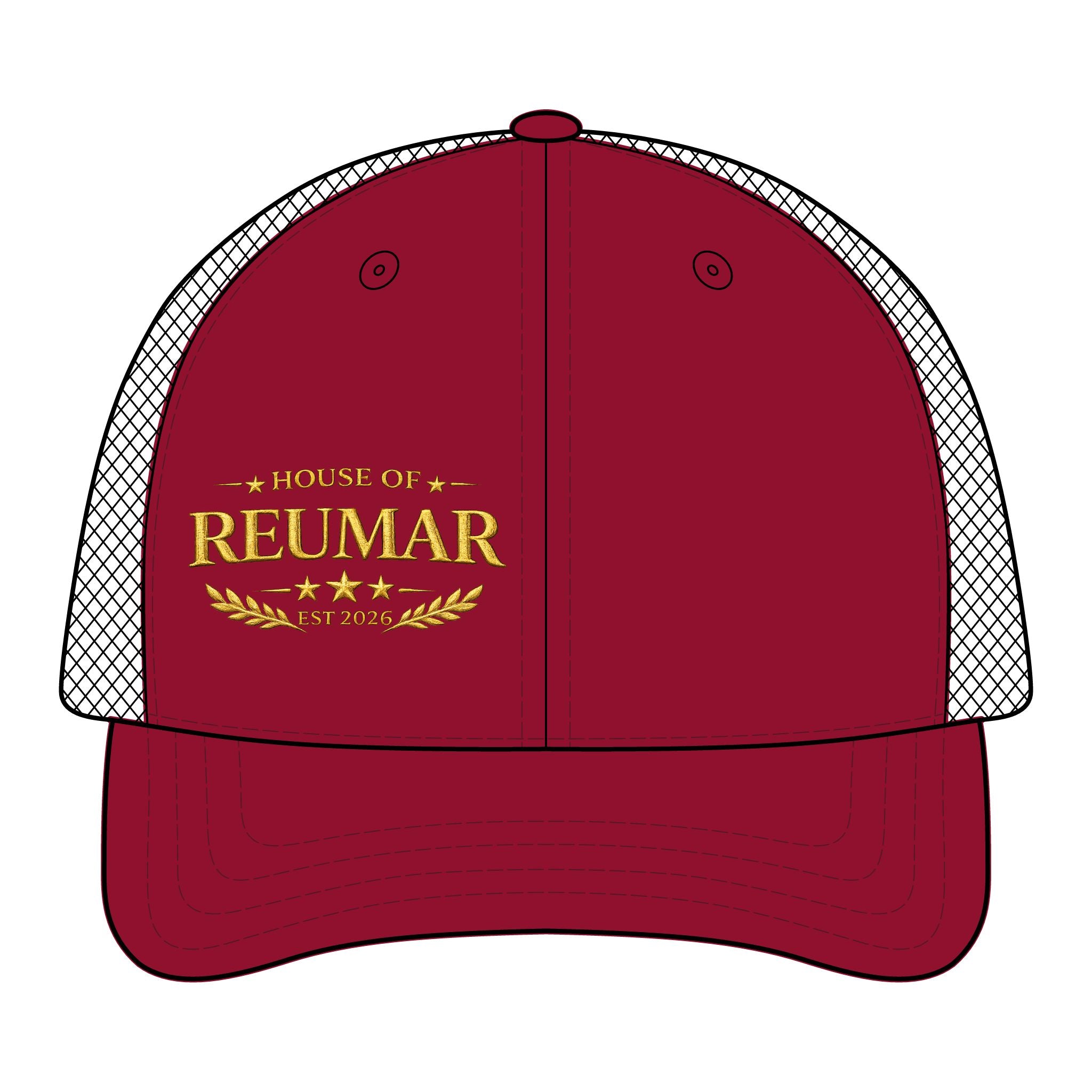 Trucker Cap — "House of Reumar" Embroidered Mesh-Back