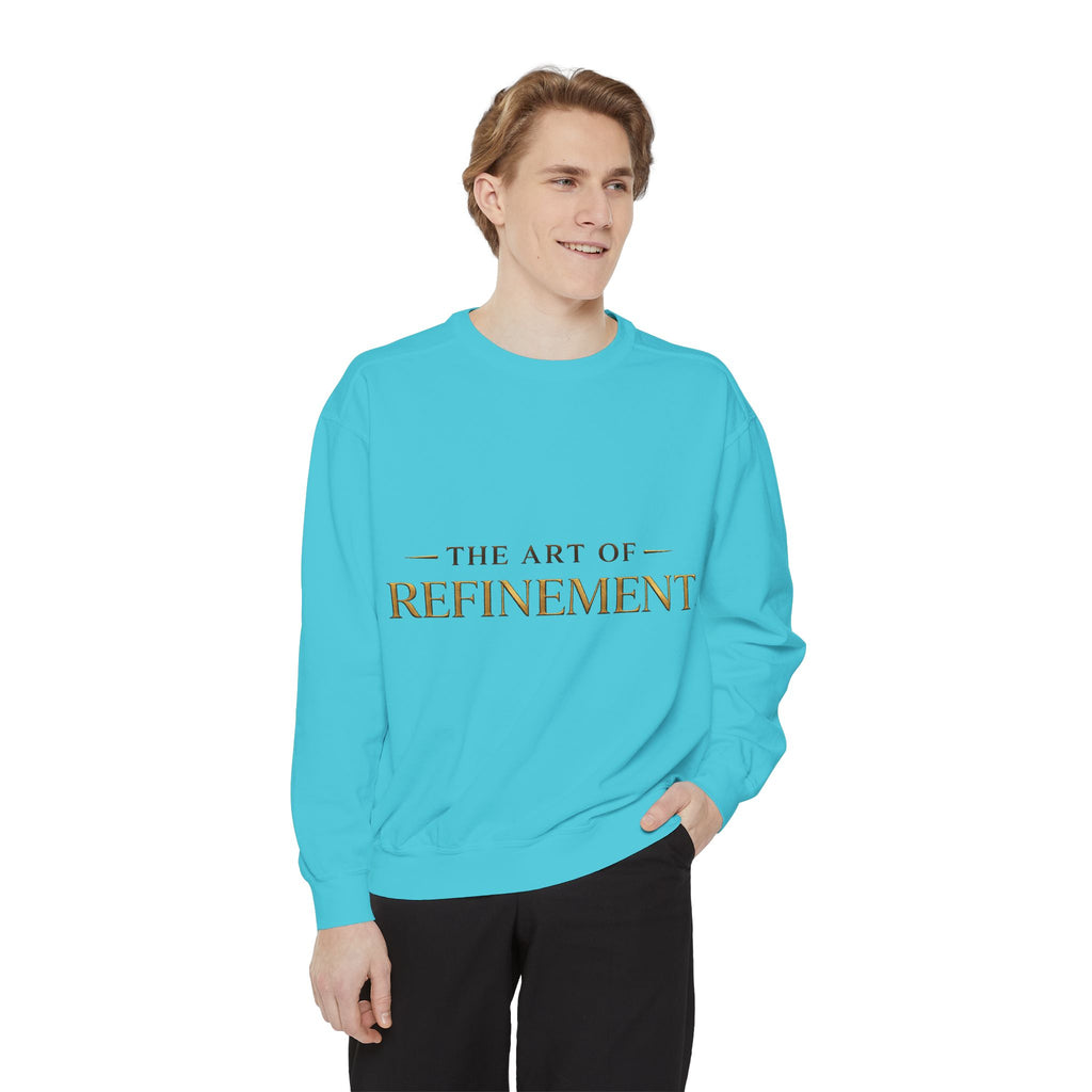 Refinement Logo Sweatshirt — "The Art of Refinement" Garment-Dyed Crewneck