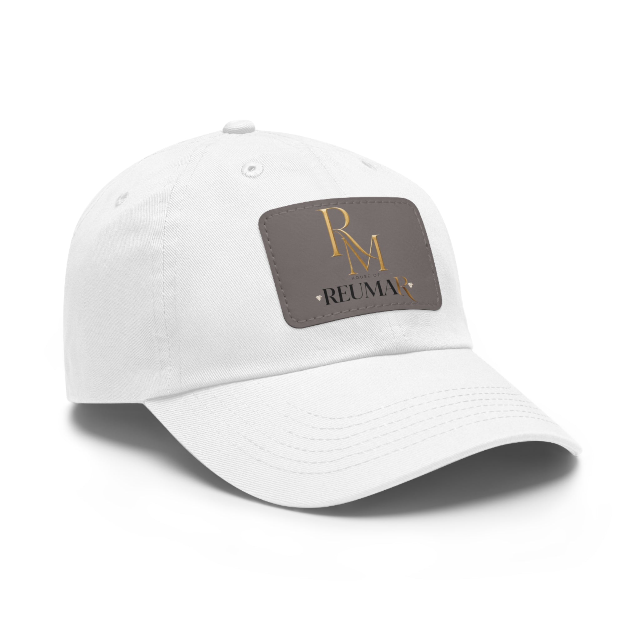 Reumar Pink Leather Patch Dad Hat