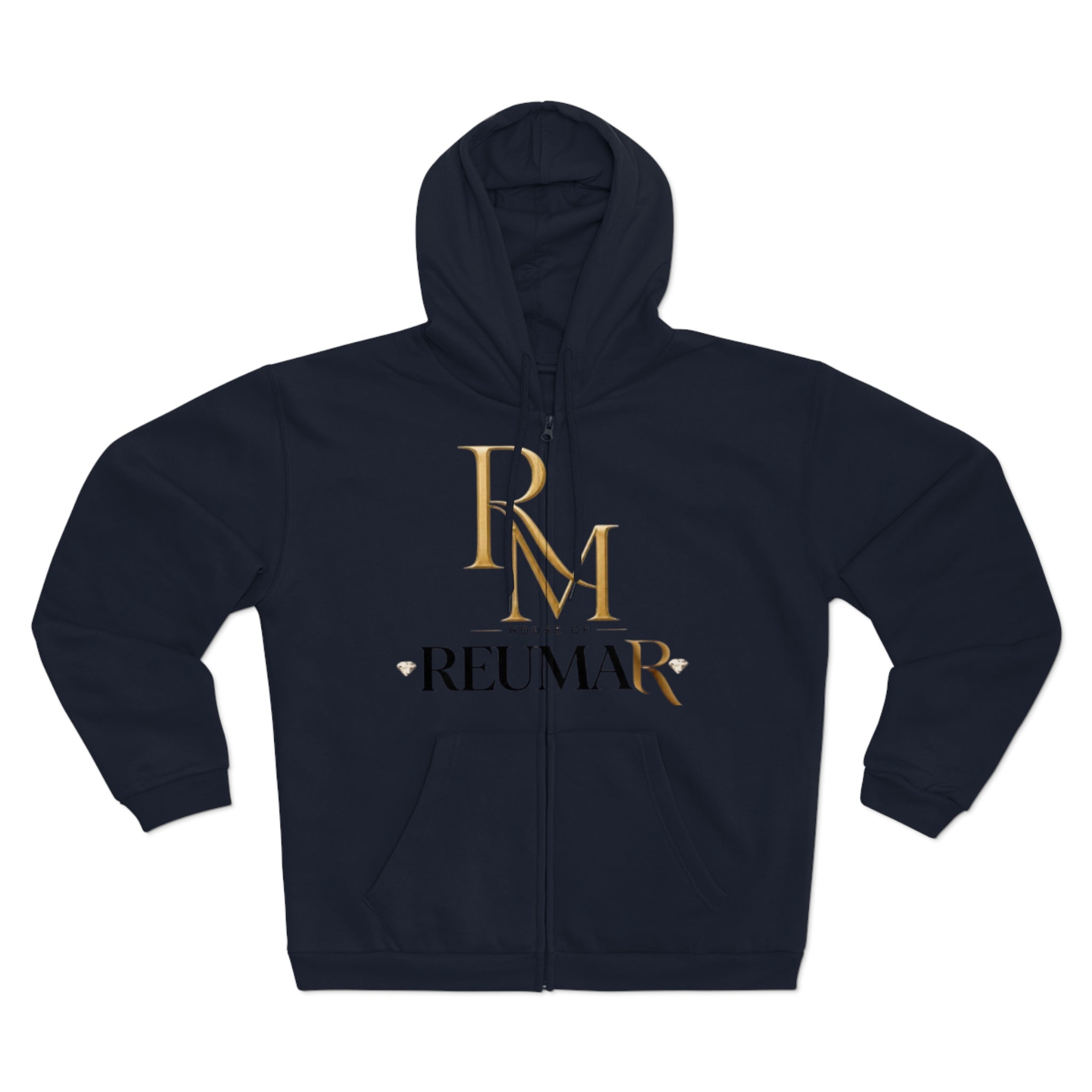 Reumar Zip Hoodie - House of Reumar Gold Logo Hooded Sweatshirt
