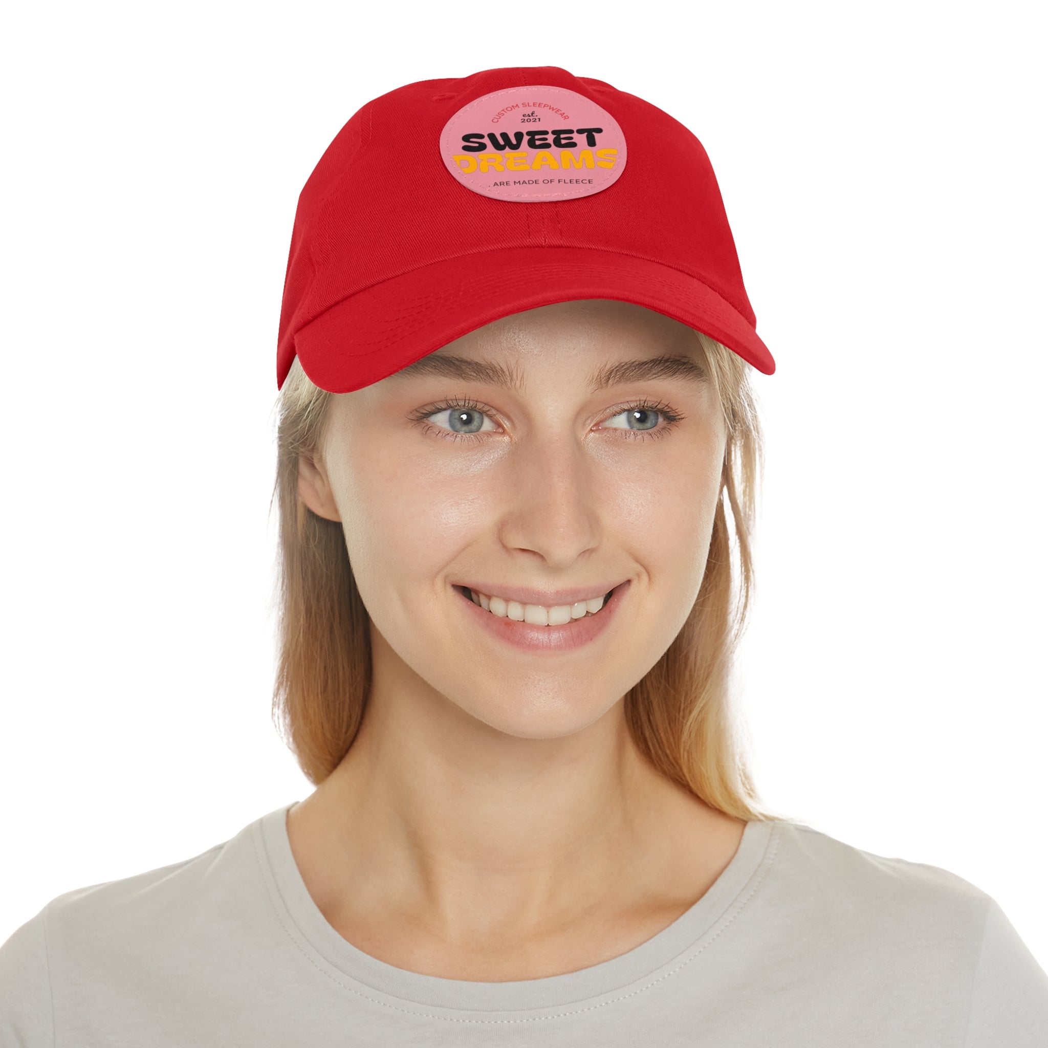 Dad Hat — Leather Patch 'Dreams' Embroidered Baseball Cap